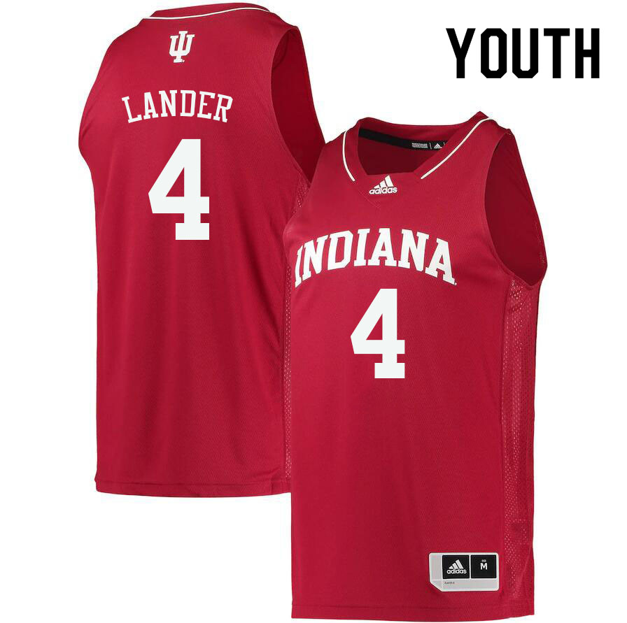 Youth #4 Khristian Lander Indiana Hoosiers College Basketball Jerseys Sale-Crimson